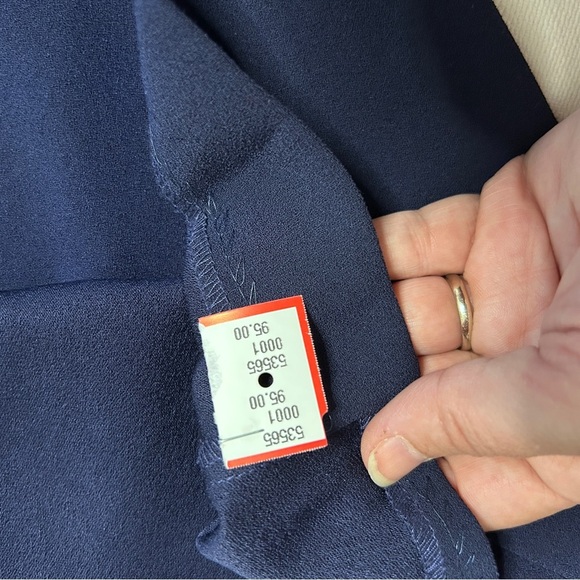 Gerard Darel Women's Size 8(40) Blue Asymmetrical Sheath Dress V-neck 3/4 Sleeve - Picture 11 of 16